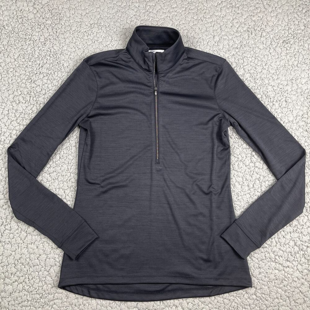 Greg Norman 1/2 Zip Mock Neck Pullover Womens XS Heather Black Long Sleeve Golf